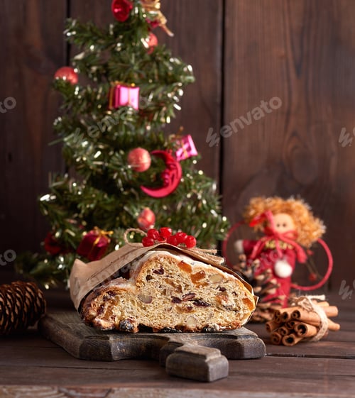Preview: Stollen a traditional European cake with nuts and candied fruit