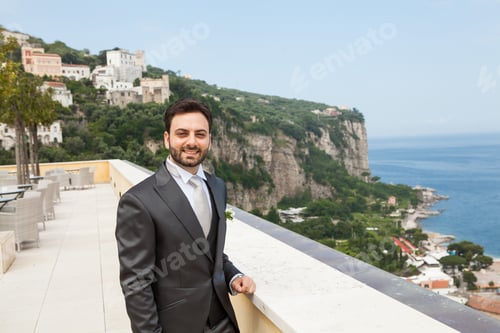 Preview: Young Italian groom before marriage in Sorrento peninsula.