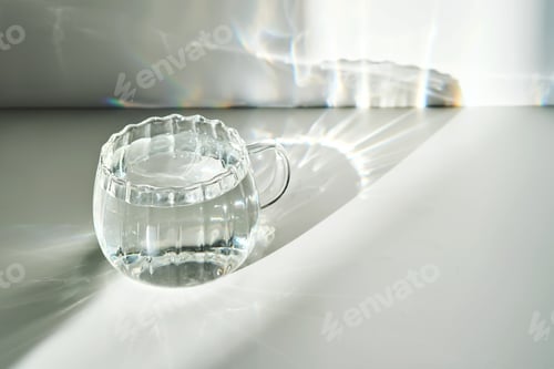 Preview: A glass of clean drinking water in the morning sun.