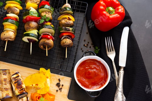 Preview: Grilled vegetables, top view