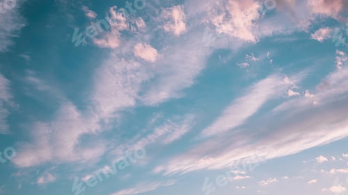 Preview: Fluffy Clouds Cloud Sky Blue Moving In Blue Cloudy Sky With Fluffy Clouds. Natural Background