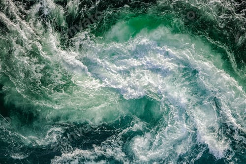 Preview: Blue waves of water of the river and the sea meet each other during high tide and low tide.