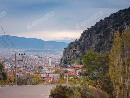 Preview: Aerial view of Fethiye landscape and cityscape.