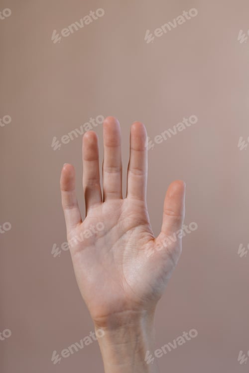 Preview: Woman showing her stop sign hand