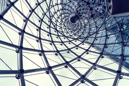 Preview: Construction architecture structure. Glass facade design