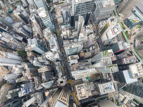 Preview: Hong Kong 16 December 2021: Top view of Hong Kong in central district