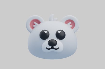 Preview: Cartoon white bear face