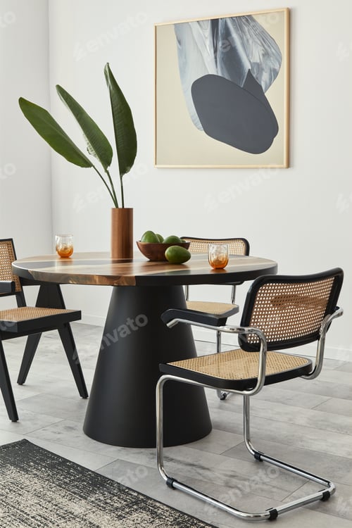 Preview: Stylish composition of dining room interior
