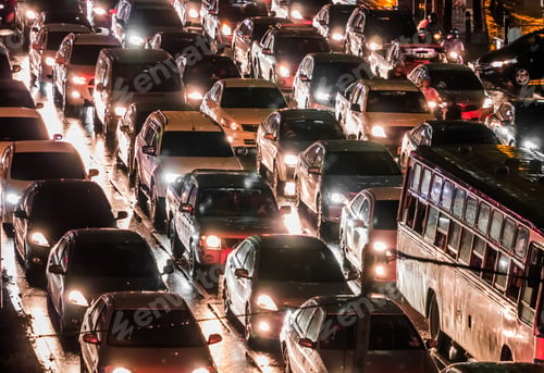 Preview: Crowded car in the bad traffic night in Bangkok
