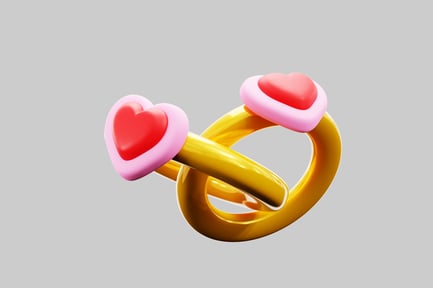 Preview: Intertwined hearts wedding rings