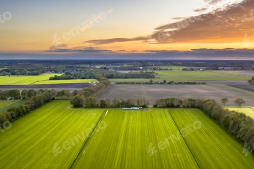 Preview: Aerial view of agricultural meadow landscape