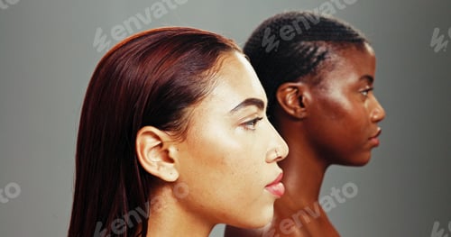 Preview: Studio, serious and skincare for women, shine and treatment for glow, confident and cosmetics for a