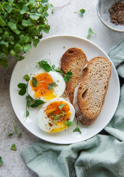 Preview: Rye bread with boiled egg