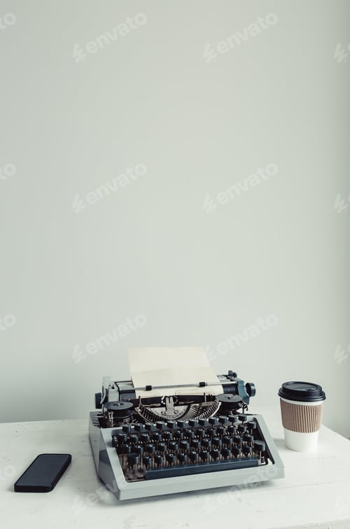 Preview: old typewriter on the table