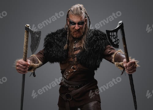 Preview: Mad vandal from north with paired axes and black fur