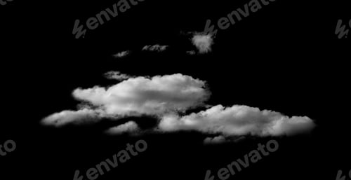 Preview: Cloud Isolated on Black Background,Abstract Sky with Fluffy White Cloudy,