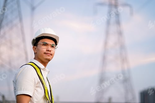 Preview: Portrait of a construction engineer or foreman working on a construction site.