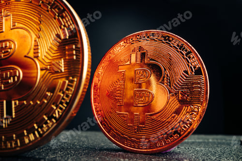 Preview: Close up photo of bitcoin crypto currency