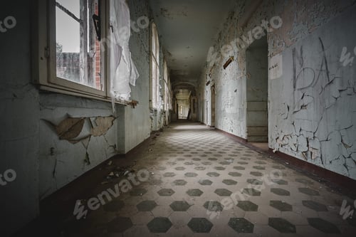 Preview: Beautiful view of the interior of an old abandoned building