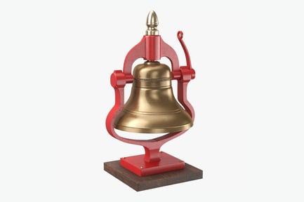 Preview: Vintage Red & Brass School Bell