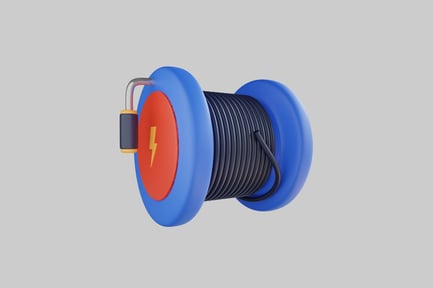 Preview: Electrical cord reel with lightning bolt