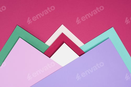 Preview: colorful different triangles isolated on burgundy
