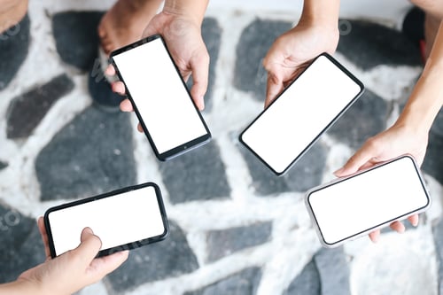 Preview: Smartphone Displaying Blank White Screen For Application Mockup