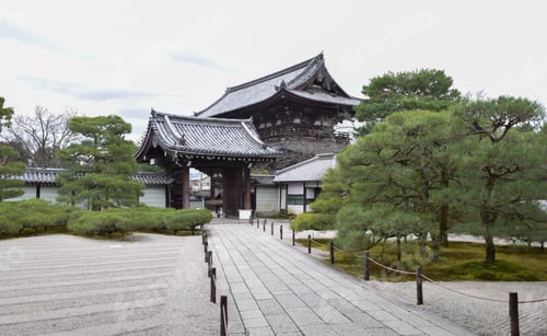 Preview: View of Ninna-ji, the head temple of the Omuro school of the Shingon Sect of Buddhism.