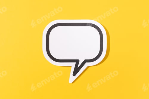 Preview: Blank Speech Bubble isolated on yellow background.