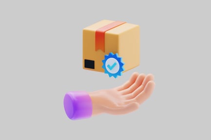 Preview: Delivery box on outstretched hand