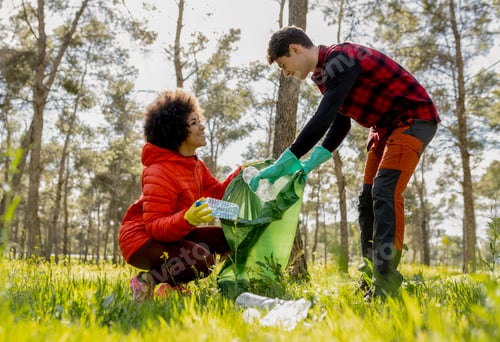 Preview: Young Adults Cleaning up a Forest Park