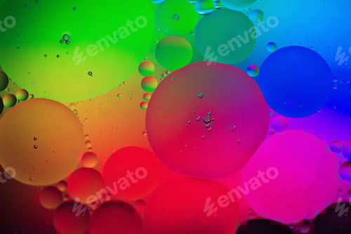 Preview: Rainbow abstract background picture made with oil, water and soap