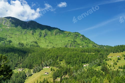 Preview: Mountain landscape at summer along the road to Mortirolo pass