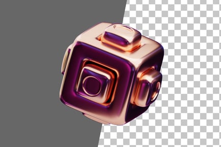 Preview: Chromatic Abstract Copper Pyramid Grid 3D Icon