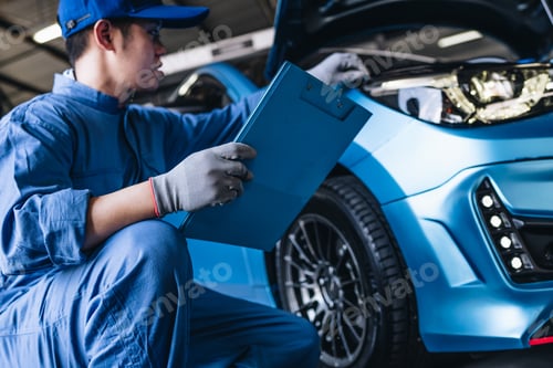 Preview: Maintenance worker checking tire service via insurance system