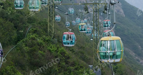 Preview: Wong Chuk Hang, Hong Kong, 19 October 2018:- Cable car in ocean park at Hong Kong