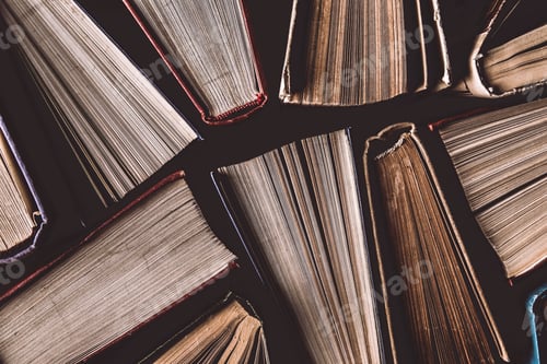 Preview: Old and used books. Knowledge and success in our careers, business and personal lives