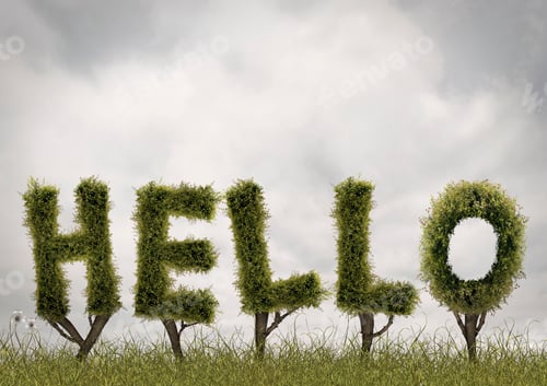 Preview: Shrubs trimmed to read hello