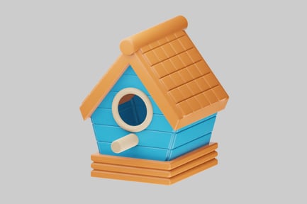 Preview: Birdhouse with tiled roof and stackable base