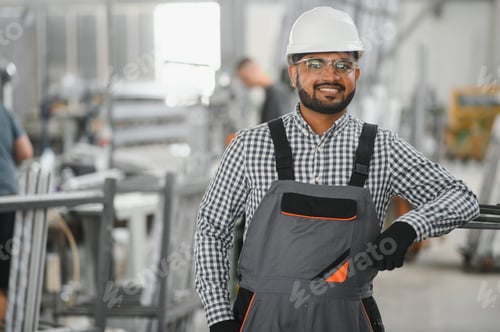 Preview: PVC industry worker or operator making frames for windows and doors