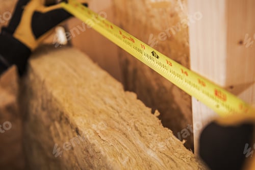 Preview: Carpenter Measuring Area With Tape Measure.