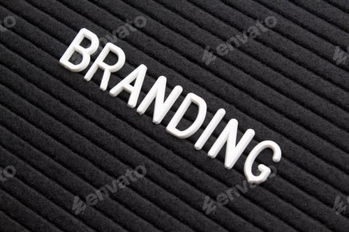 Preview: The word branding on black letter board