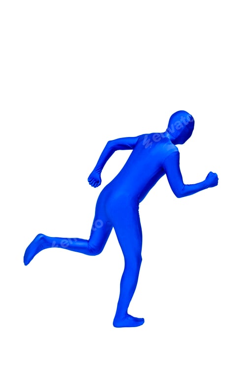 Preview: Mysterious blue man in blue suit shows running