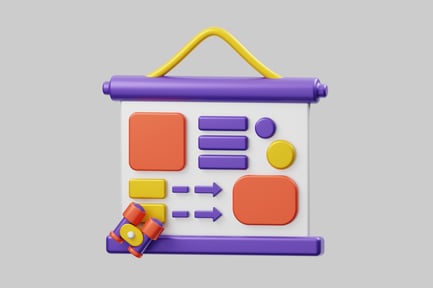 Preview: Business presentation chart and binoculars