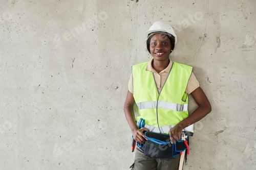 Preview: Female Construction Worker Looking at Camera