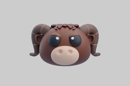 Preview: Cartoon brown bull face