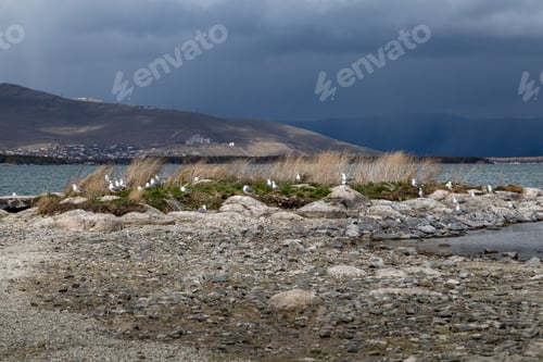 Preview: Armenia, lake Sevan, view from the mountain