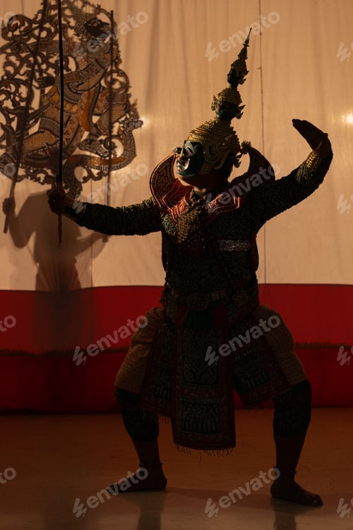 Preview: Thai Khon performers in elaborate Thotsakan costumes