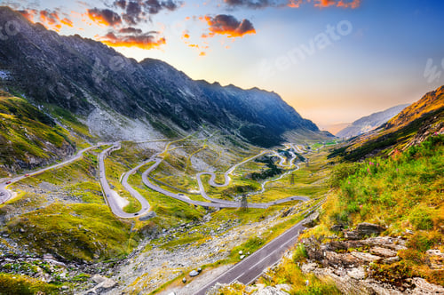 Preview: View of Transfagarash highway and valley in mountains of Romania