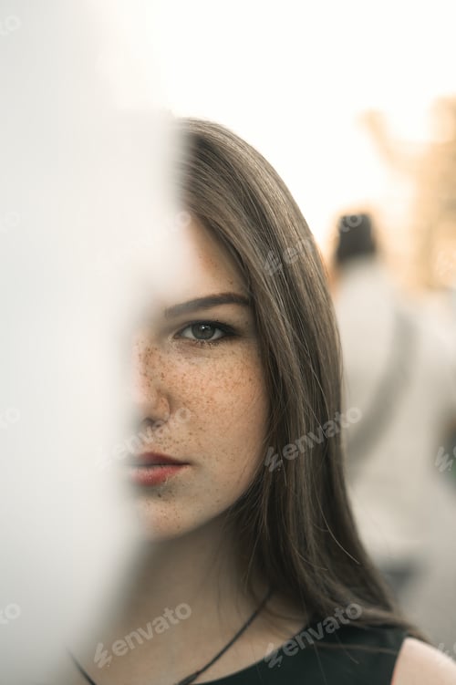 Preview: portrait of a girl with freckles